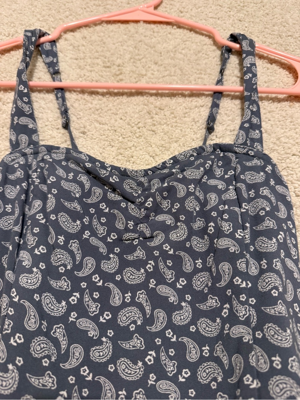 Hollister Navy Paisley Tie-Waist Mini Sundress - Picture 3 of 5